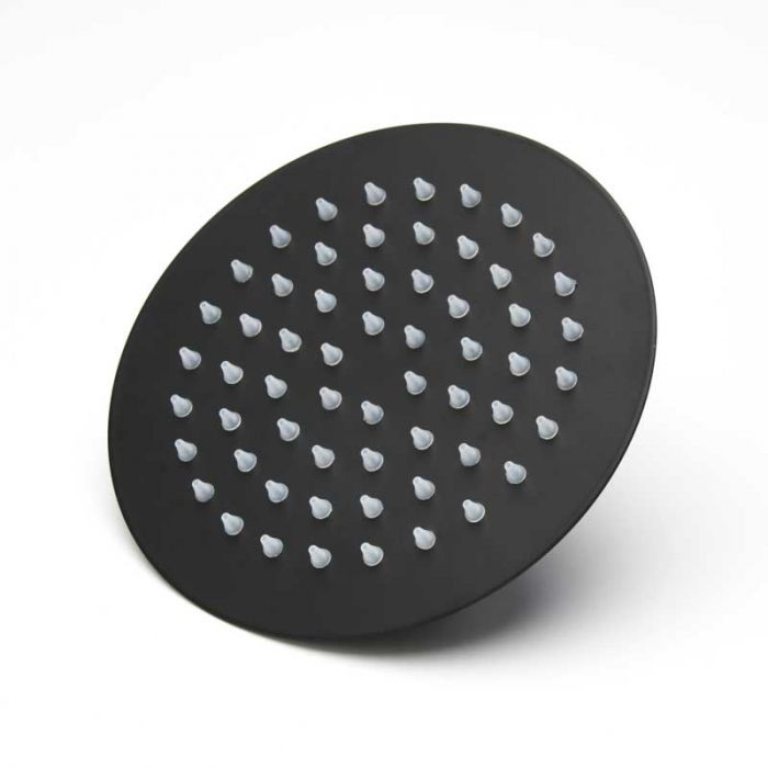 Shower Rose, Round, Black, 150mm