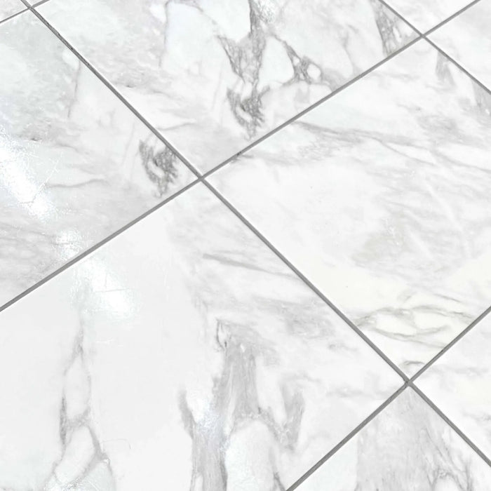 Juniper White Shiny Ceramic Floor Tile - 430 x 430mm