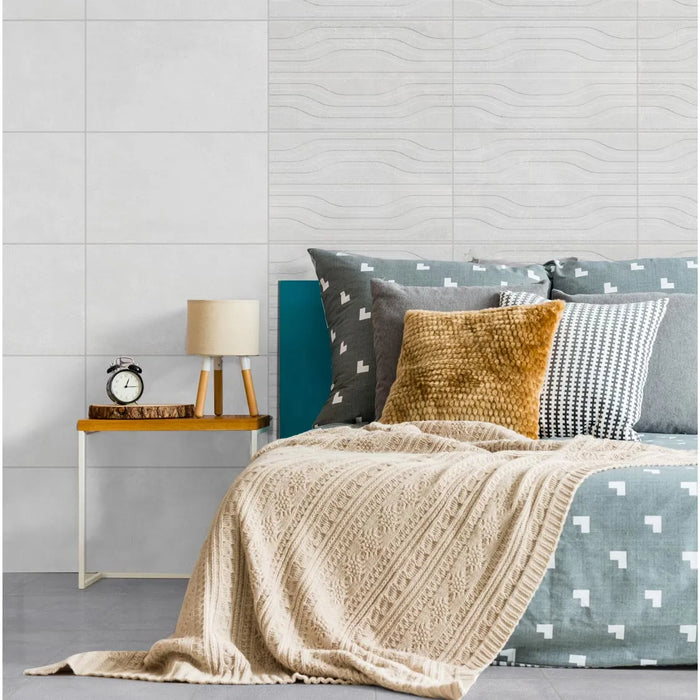 Chart Feature Grey Matt Ceramic Wall Tile - 250 x400mm