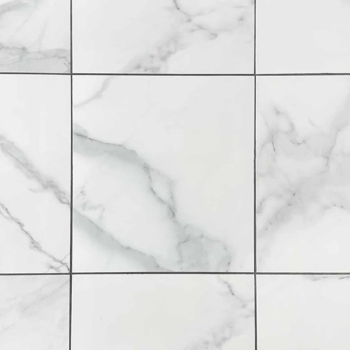 Dome White Shiny Ceramic Floor Tile - 600 x 600mm