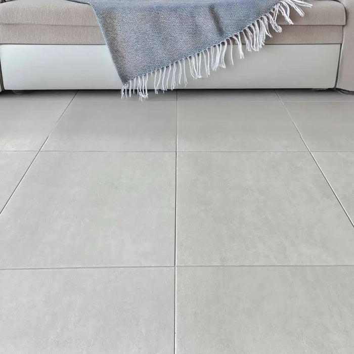 Dover Grey EcoTec Rectified Matt Hard Body Ceramic Floor Tile - 600 x 600mm