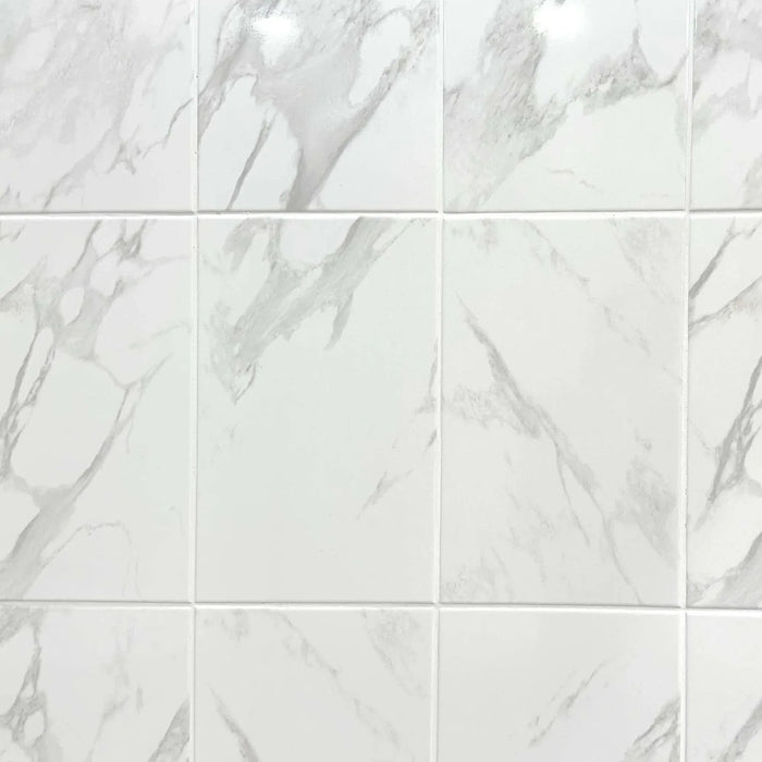 Juniper White Shiny Ceramic Wall Tile - 250 x 400mm