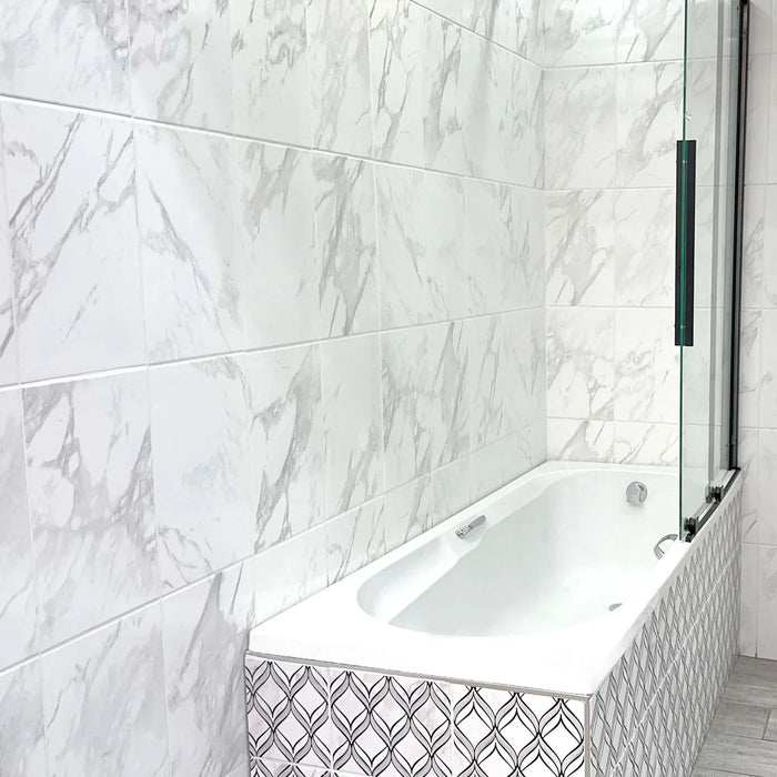 Juniper White Shiny Ceramic Wall Tile - 250 x 400mm
