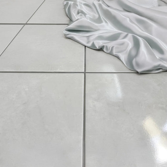 Nevis Grey Shiny Ceramic Floor Tile - 350 x 350mm