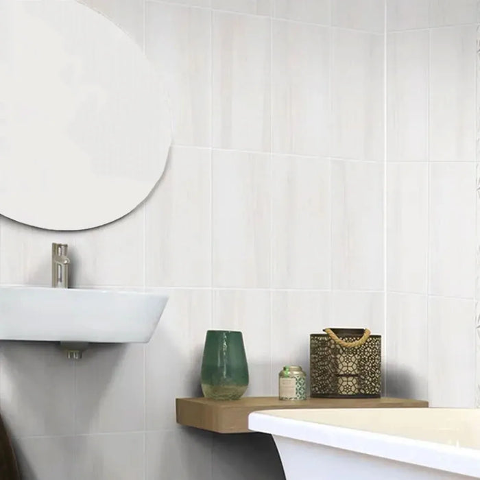 Silver Birch White Matt Ceramic Wall Tile - 400 x 250mm