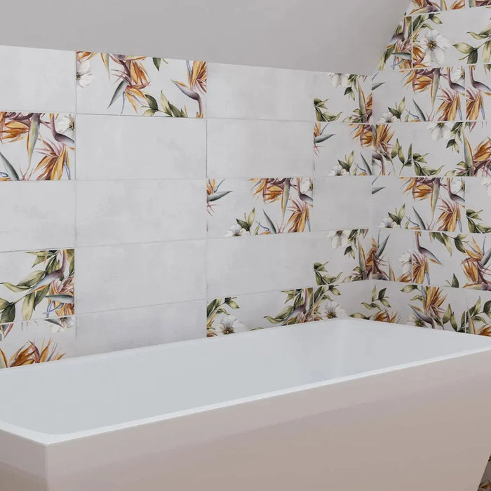 Strelizia Feature Satin Ceramic Wall Tile - 200 x 500mm