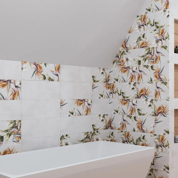 Strelizia Feature Satin Ceramic Wall Tile - 200 x 500mm
